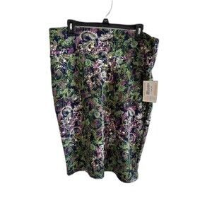 NWT WOMENS LuLaRoe PAISLEY PRINT PULL ON STRETCHY KNIT SKIRT SIZE 2XL